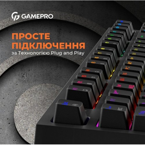 Фото Клавіатура GamePro MK180 Outemu Red Hot-Swap RGB Black