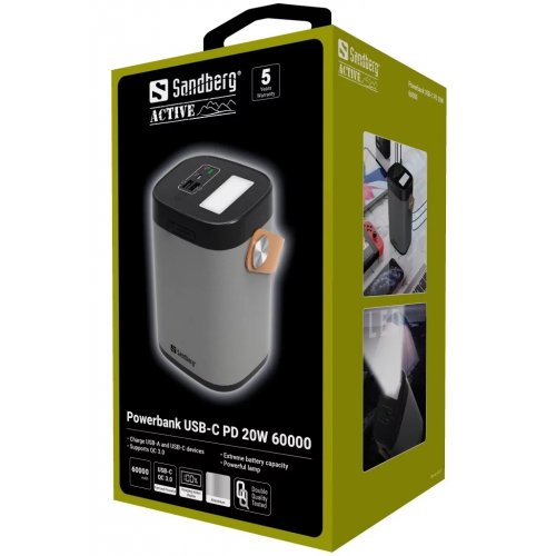 Купить Powerbank Sandberg 60000mAh 22.5W (420-71) - цена в Харькове, Киеве, Днепре, Одессе
в интернет-магазине Telemart фото