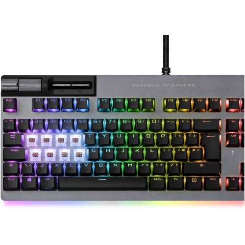 Купить Клавиатура Asus ROG Strix Flare II Animate NX Red Switch (90MP02E6-BKUA01) Black - цена в Харькове, Киеве, Днепре, Одессе
в интернет-магазине Telemart фото