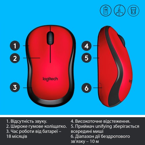 Купить Мышка Logitech M220 Silent (910-004880) Red - цена в Харькове, Киеве, Днепре, Одессе
в интернет-магазине Telemart фото