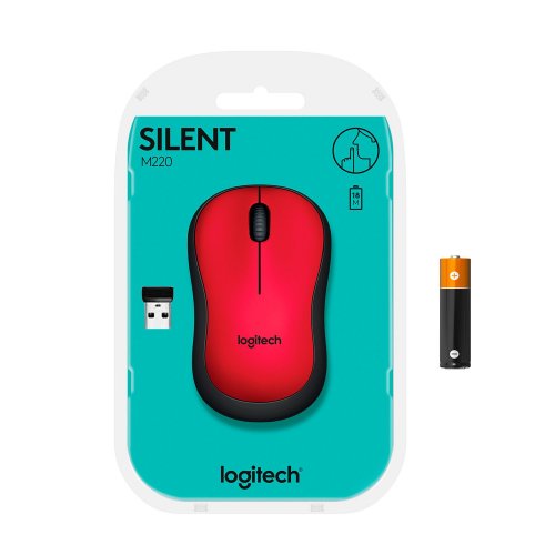 Купить Мышка Logitech M220 Silent (910-004880) Red - цена в Харькове, Киеве, Днепре, Одессе
в интернет-магазине Telemart фото