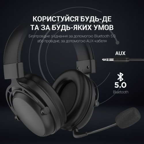 Купити Навушники GamePro HS1260BT Black - ціна в Києві, Львові, Вінниці, Хмельницькому, Франківську, Україні | інтернет-магазин TELEMART.UA фото