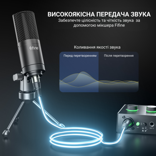 Купити Мікрофонний кабель Fifine L9 XLR Male to Femal 3m Black - ціна в Києві, Львові, Вінниці, Хмельницькому, Франківську, Україні | інтернет-магазин TELEMART.UA фото