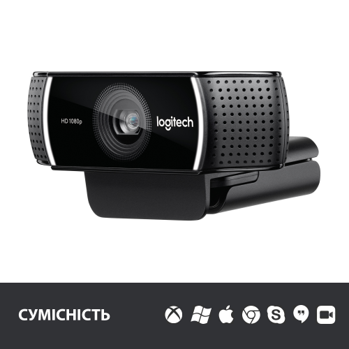 Купить Веб-камера Logitech HD Pro Webcam C922 (960-001088) - цена в Харькове, Киеве, Днепре, Одессе
в интернет-магазине Telemart фото
