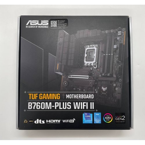 Купить Материнская плата Asus TUF GAMING B760M-PLUS WIFI II (s1700, Intel B760) (Восстановлено продавцом, 652345) с проверкой совместимости: обзор, характеристики, цена в Киеве, Днепре, Одессе, Харькове, Украине | интернет-магазин TELEMART.UA фото