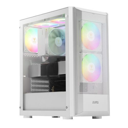 Photo Gamdias AURA GC6 ARGB Tempered Glass without PSU (4711514500998) White