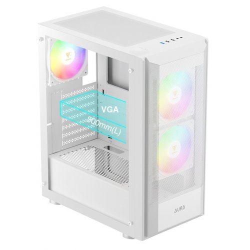 Photo Gamdias AURA GC6 ARGB Tempered Glass without PSU (4711514500998) White