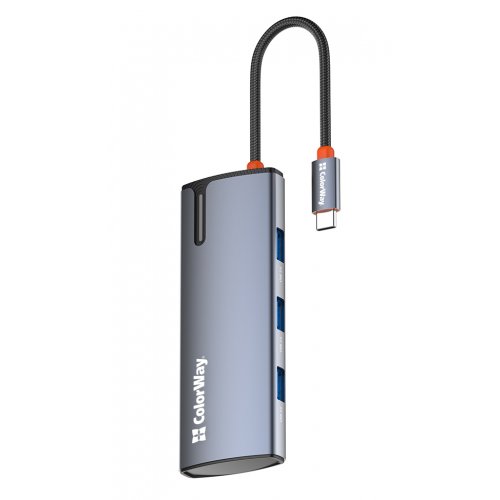 Купить USB-хаб ColorWay USB Type-C 5 in 1 (CW-HUB01) Dark Grey - цена в Харькове, Киеве, Днепре, Одессе
в интернет-магазине Telemart фото