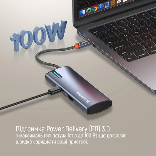 Купить USB-хаб ColorWay USB Type-C 5 in 1 (CW-HUB01) Dark Grey - цена в Харькове, Киеве, Днепре, Одессе
в интернет-магазине Telemart фото