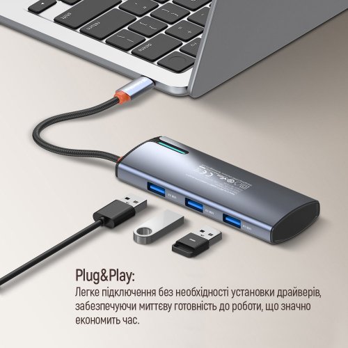 Купить USB-хаб ColorWay USB Type-C 5 in 1 (CW-HUB01) Dark Grey - цена в Харькове, Киеве, Днепре, Одессе
в интернет-магазине Telemart фото