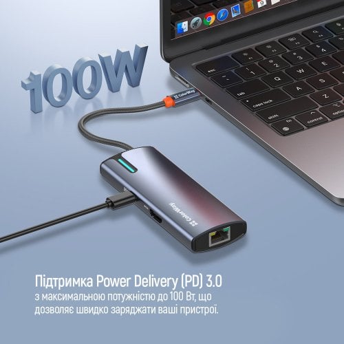 Купить USB-хаб ColorWay USB Type-C 6 in 1 (CW-HUB02) Dark Grey - цена в Харькове, Киеве, Днепре, Одессе
в интернет-магазине Telemart фото