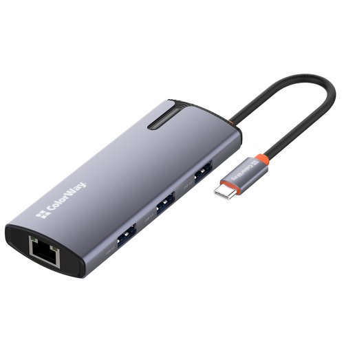 Купити USB-хаб ColorWay USB Type-C 6 in 1 (CW-HUB03) Dark Grey - ціна в Києві, Львові, Вінниці, Хмельницькому, Франківську, Україні | інтернет-магазин TELEMART.UA фото