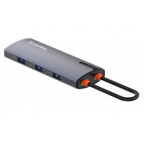 Купити USB-хаб ColorWay USB Type-C 6 in 1 (CW-HUB03) Dark Grey - ціна в Києві, Львові, Вінниці, Хмельницькому, Франківську, Україні | інтернет-магазин TELEMART.UA фото