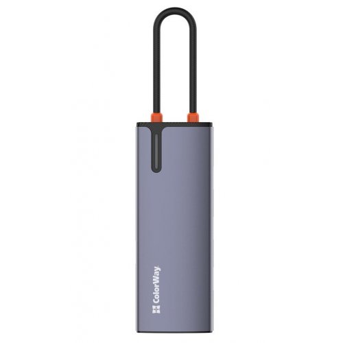 Купити USB-хаб ColorWay USB Type-C 6 in 1 (CW-HUB03) Dark Grey - ціна в Києві, Львові, Вінниці, Хмельницькому, Франківську, Україні | інтернет-магазин TELEMART.UA фото