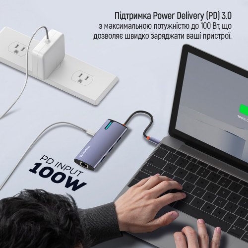 Купити USB-хаб ColorWay USB Type-C 6 in 1 (CW-HUB03) Dark Grey - ціна в Києві, Львові, Вінниці, Хмельницькому, Франківську, Україні | інтернет-магазин TELEMART.UA фото