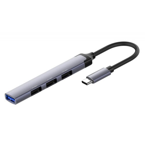 Купити USB-хаб ColorWay USB Type-C 4 in 1 (CW-HUB04) Dark Grey - ціна в Києві, Львові, Вінниці, Хмельницькому, Франківську, Україні | інтернет-магазин TELEMART.UA фото