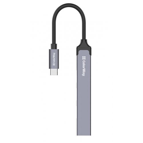 Купити USB-хаб ColorWay USB Type-C 4 in 1 (CW-HUB04) Dark Grey - ціна в Києві, Львові, Вінниці, Хмельницькому, Франківську, Україні | інтернет-магазин TELEMART.UA фото