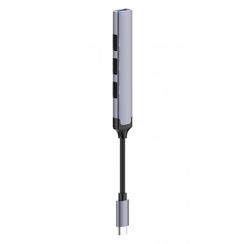 Купити USB-хаб ColorWay USB Type-C 4 in 1 (CW-HUB04) Dark Grey - ціна в Києві, Львові, Вінниці, Хмельницькому, Франківську, Україні | інтернет-магазин TELEMART.UA фото