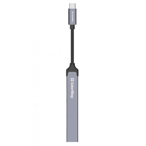 Купити USB-хаб ColorWay USB Type-C 4 in 1 (CW-HUB04) Dark Grey - ціна в Києві, Львові, Вінниці, Хмельницькому, Франківську, Україні | інтернет-магазин TELEMART.UA фото