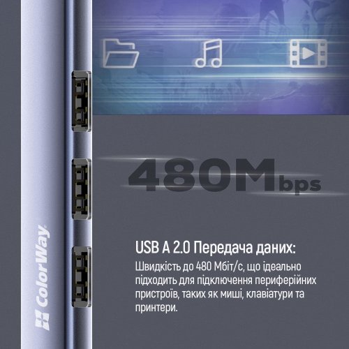 Купити USB-хаб ColorWay USB Type-C 4 in 1 (CW-HUB04) Dark Grey - ціна в Києві, Львові, Вінниці, Хмельницькому, Франківську, Україні | інтернет-магазин TELEMART.UA фото