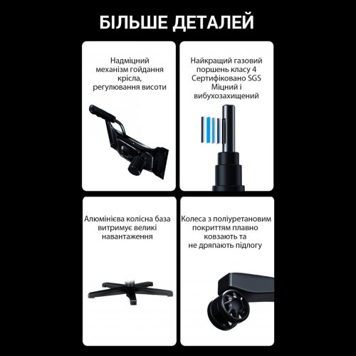 Игровое кресло Anda Seat Phantom 3 Pro L (AD18YC-06-B-F) Black купить в Украине: Киев, Днепр, Харьков, Одесса  | Низкая цена, отзывы, характеристики от TELEMART фото