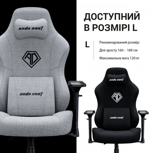 Ігрове крісло Anda Seat Phantom 3 Pro L (AD18YC-06-G-F) Grey купити в Україні: Київ, Львів, Хмельницький, Тернопіль, Івано-Франківськ | Низька ціна, відгуки, характеристики від TELEMART фото