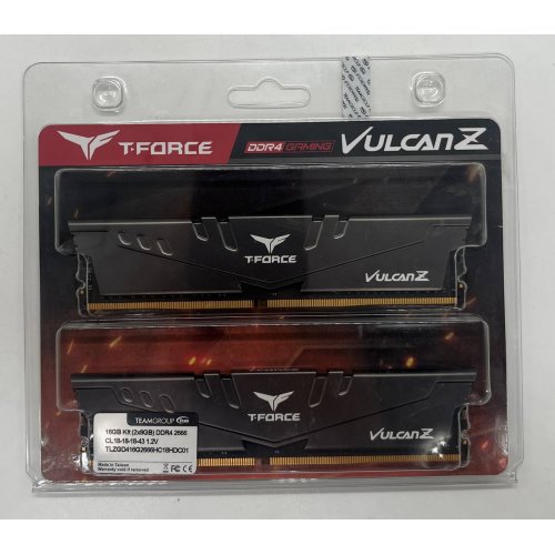 Купить Озу Team DDR4 16GB (2x8GB) 2666Mhz T-Force Vulcan Z Grey (TLZGD416G2666HC18HDC01) (Восстановлено продавцом, 652646) с проверкой совместимости: обзор, характеристики, цена в Киеве, Днепре, Одессе, Харькове, Украине | интернет-магазин TELEMART.UA фото