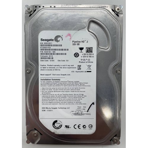 Жорсткий диск Seagate Pipeline HD 320GB 8MB 5900RPM 3.5" (ST3320311CS) (Відновлено продавцем, 652697) купити з перевіркою сумісності: огляд, характеристики, ціна у Києві, Львові, Вінниці, Хмельницькому, Івано-Франківську, Україні | інтернет-магазин TELEMART.UA фото