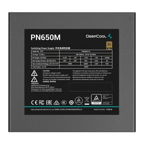 Блок живлення Deepcool PN650M 650W (R-PN650M-FC0B-EU) (Відновлено продавцем, 652859) купити з перевіркою сумісності: огляд, характеристики, ціна у Києві, Львові, Вінниці, Хмельницькому, Івано-Франківську, Україні | інтернет-магазин TELEMART.UA фото