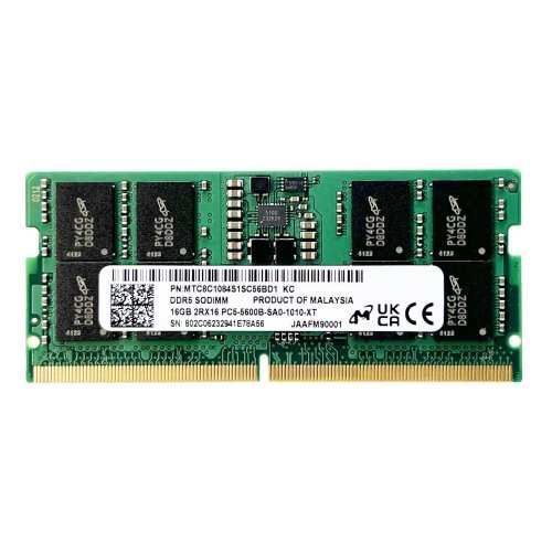 Озп Micron SODIMM DDR5 16GB 5600Mhz (MTC8C1084S1SC56BD1) (Відновлено продавцем, 652878) купити з перевіркою сумісності: огляд, характеристики, ціна у Києві, Львові, Вінниці, Хмельницькому, Івано-Франківську, Україні | інтернет-магазин TELEMART.UA фото