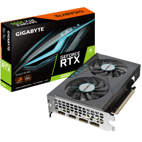 Уцінка відеокарта Gigabyte GeForce RTX 3050 EAGLE OC 6144MB (GV-N3050EAGLE OC-6GD) (вскрита упаковка, 653343) купити з перевіркою сумісності: огляд, характеристики, ціна у Києві, Львові, Вінниці, Хмельницькому, Івано-Франківську, Україні | інтернет-магазин TELEMART.UA фото