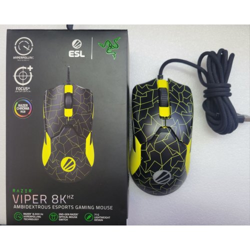 Купити Уцінка миша Razer Viper V2 8KHz ESL Edition (RZ01-03580200-R3M1) Black/Yellow (Сліди використання, 653411) - ціна в Києві, Львові, Вінниці, Хмельницькому, Франківську, Україні | інтернет-магазин TELEMART.UA фото