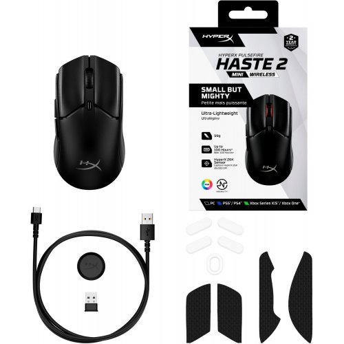 Купити Миша HyperX Pulsefire Haste 2 Mini Wireless (7D388AA) Black - ціна в Києві, Львові, Вінниці, Хмельницькому, Франківську, Україні | інтернет-магазин TELEMART.UA фото