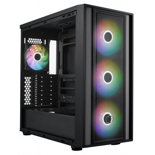 Корпус Cooler Master MasterBox 600 Tempered Glass без БЖ (MB600-KGNN-S00) Black купити з перевіркою сумісності: огляд, характеристики, ціна у Києві, Львові, Вінниці, Хмельницькому, Івано-Франківську, Україні | інтернет-магазин TELEMART.UA фото