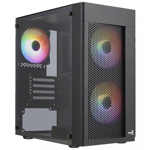 Корпус Aerocool Hexform FRGB Tempered Glass 500W (ACCX-PV38002.11) Black купити з перевіркою сумісності: огляд, характеристики, ціна у Києві, Львові, Вінниці, Хмельницькому, Івано-Франківську, Україні | інтернет-магазин TELEMART.UA фото