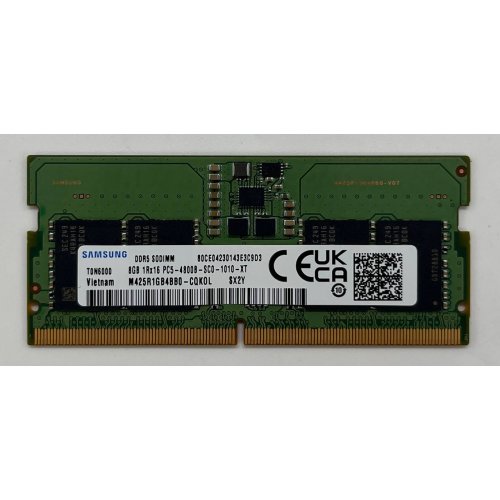 Озп Samsung SODIMM DDR5 8GB 4800Mhz (M425R1GB4BB0-CQKOL) (Відновлено продавцем, 655208) купити з перевіркою сумісності: огляд, характеристики, ціна у Києві, Львові, Вінниці, Хмельницькому, Івано-Франківську, Україні | інтернет-магазин TELEMART.UA фото