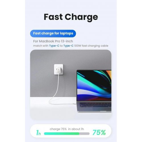 Купить Сетевое зарядное устройство Usams US-CC180 Sandru USB + 2 x USB Type-C 65W Gradient Blue - цена в Харькове, Киеве, Днепре, Одессе
в интернет-магазине Telemart фото