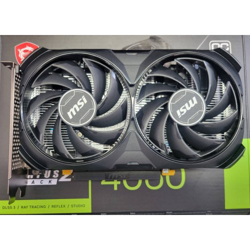 Купить Уценка видеокарта MSI GeForce RTX 4060 VENTUS 2X BLACK OC 8192MB (RTX 4060 VENTUS 2X BLACK 8G OC) (Следы использования, 655666) с проверкой совместимости: обзор, характеристики, цена в Киеве, Днепре, Одессе, Харькове, Украине | интернет-магазин TELEMART.UA фото