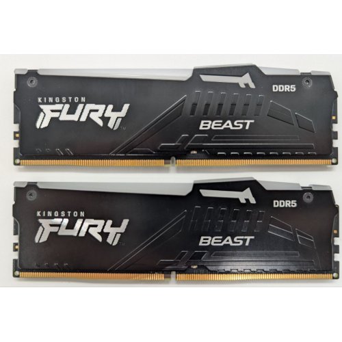 Озп Kingston DDR5 32GB (2x16GB) 6000Mhz FURY Beast RGB (KF560C36BBEAK2-32) (Відновлено продавцем, 655759) купити з перевіркою сумісності: огляд, характеристики, ціна у Києві, Львові, Вінниці, Хмельницькому, Івано-Франківську, Україні | інтернет-магазин TELEMART.UA фото