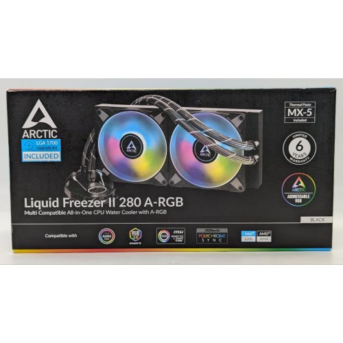 Готова сво Arctic Liquid Freezer II 280 A-RGB (ACFRE00106A) (Відновлено продавцем, 655802) купити з перевіркою сумісності: огляд, характеристики, ціна у Києві, Львові, Вінниці, Хмельницькому, Івано-Франківську, Україні | інтернет-магазин TELEMART.UA фото