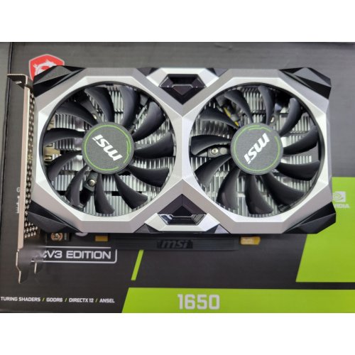 Уцінка відеокарта MSI GeForce GTX 1650 D6 VENTUS XS OCV3 4096MB (GTX 1650 D6 VENTUS XS OCV3) (Сліди використання, 656232) купити з перевіркою сумісності: огляд, характеристики, ціна у Києві, Львові, Вінниці, Хмельницькому, Івано-Франківську, Україні | інтернет-магазин TELEMART.UA фото