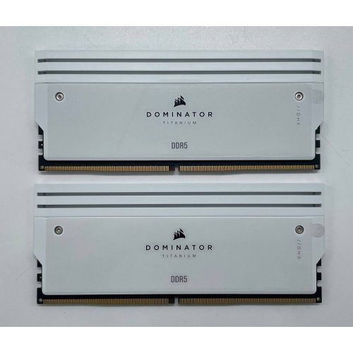 Купить Озу Corsair DDR5 32GB (2x16GB) 6000Mhz Dominator Titanium RGB White (CMP32GX5M2B6000C30W) (Восстановлено продавцом, 656310) с проверкой совместимости: обзор, характеристики, цена в Киеве, Днепре, Одессе, Харькове, Украине | интернет-магазин TELEMART.UA фото