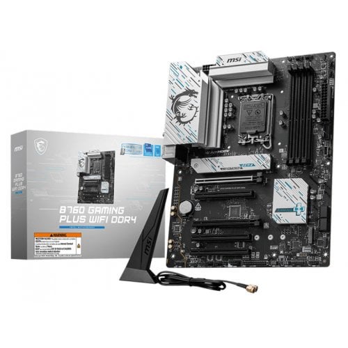 Photo Motherboard MSI B760 GAMING PLUS WIFI DDR4 (s1700, Intel B760)