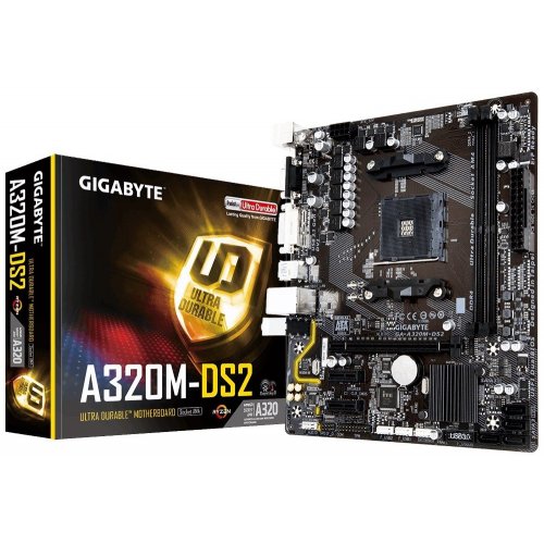 Продати Материнська плата Gigabyte GA-A320M-DS2 (sAM4, AMD A320) за Trade-In у інтернет-магазині Телемарт - Київ, Дніпро, Україна фото