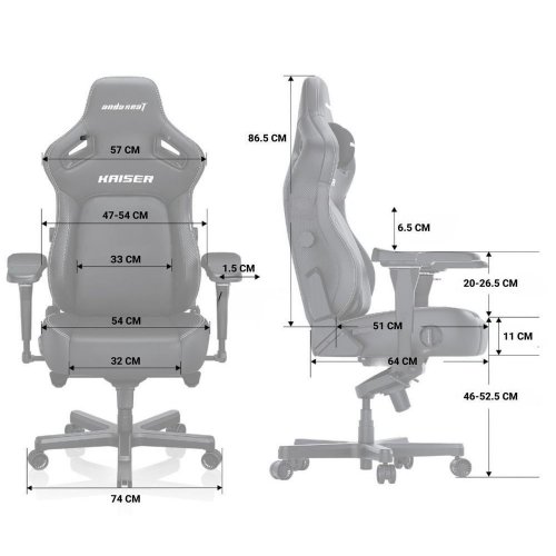 Игровое кресло Anda Seat Kaiser 4 XL Fabric (AD12YDDC-XLL-20-B-CF) Black купить в Украине: Киев, Днепр, Харьков, Одесса  | Низкая цена, отзывы, характеристики от TELEMART фото