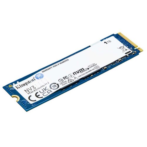 SSD-диск Kingston NV3 3D NAND 1TB M.2 (2280 PCI-E) NVMe x4 (SNV3S/1000G) купити з перевіркою сумісності: огляд, характеристики, ціна у Києві, Львові, Вінниці, Хмельницькому, Івано-Франківську, Україні | інтернет-магазин TELEMART.UA фото