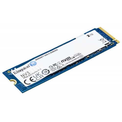 Купить SSD-диск Kingston NV3 3D NAND 2TB M.2 (2280 PCI-E) NVMe x4 (SNV3S/2000G) с проверкой совместимости: обзор, характеристики, цена в Киеве, Днепре, Одессе, Харькове, Украине | интернет-магазин TELEMART.UA фото