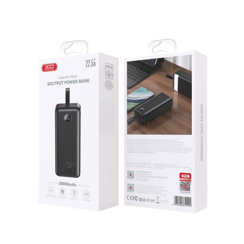 Купить Powerbank XO PR240 30000mAh 22.5W Black - цена в Харькове, Киеве, Днепре, Одессе
в интернет-магазине Telemart фото