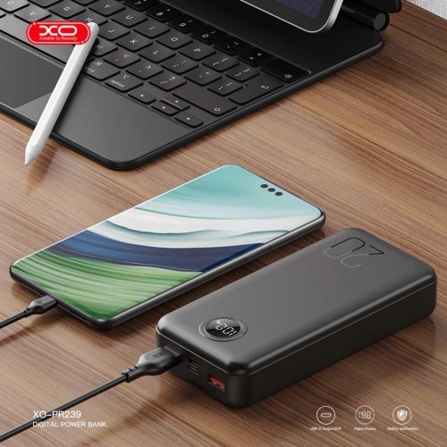 Купити Powerbank XO PR239 20000mAh 22.5W Black - ціна в Києві, Львові, Вінниці, Хмельницькому, Франківську, Україні | інтернет-магазин TELEMART.UA фото