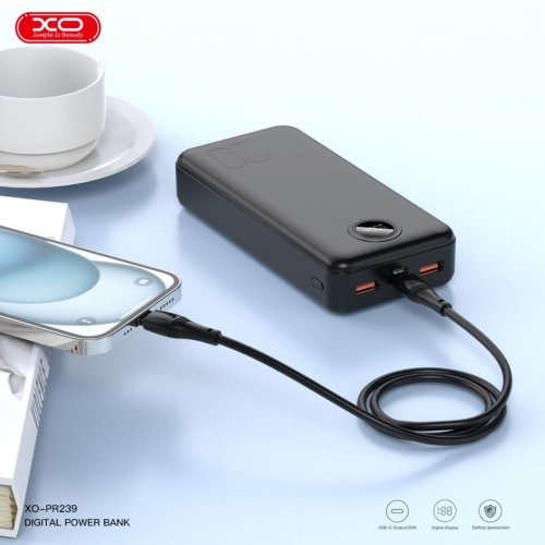 Купить Powerbank XO PR239 20000mAh 22.5W Black - цена в Харькове, Киеве, Днепре, Одессе
в интернет-магазине Telemart фото